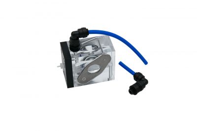 Complete measuring chamber for the Testomat 808, for 0.3 to 1 bar, spare part, photographed at an angle from above